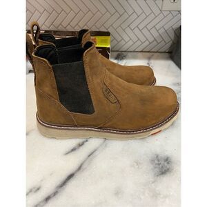 Brunt The Ohman Slip-On Work Boots Mens 11.5 Brown Cushin Oil Slip Resistant